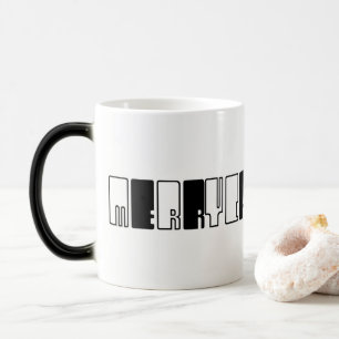 Mug Magique Joyeux Noël Piano Keys Typographie noir blanc