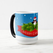 Mug Magique Joyeux pingouin de Noël (Devant gauche)