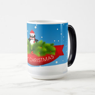 Mug Magique Joyeux pingouin de Noël