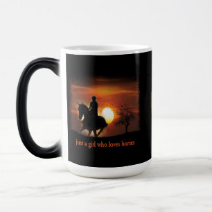 Mug Magique juste une fille qui aime les chevaux