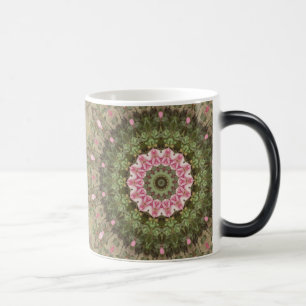 Mug Magique Kaléidoscope ethnique floral de Boho, brun rose d