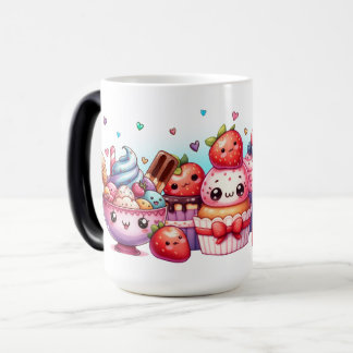 Mug Magique Kawaii fraises et amis de la crème glacée