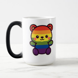Mug Magique Kawaii Rainbow Teddy - Un joli jeu LGBTQ+ Pride