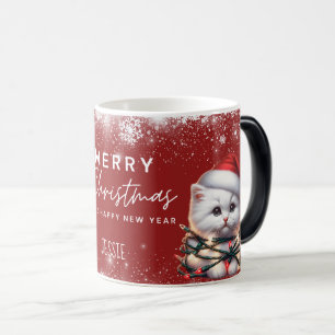 Mug Magique Kit de chaton personnalisé Chapeau de Père Noël Lu