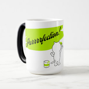 Mug Magique Kitten peinture "Purrrfection !" sur le mur.