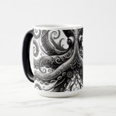 Mug Magique Kraken Steampunk Octopus Ornate Black (Devant gauche)