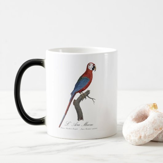 Mug Magique L' Ara Macao / Red and green Macaw  (Avec donut)