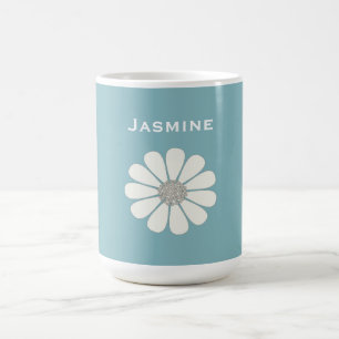 Mug Magique La fleur de marguerite blanche personnalisent