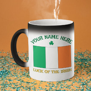 Mug Magique La Saint-Patrick Drapeau Irlande Nom Personnalisé
