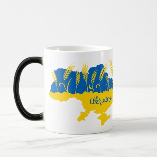 Mug Magique La typographie ukrainienne et l'oreille au blé sur (Gauche)