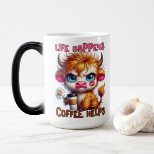 Mug Magique La vie arrive, le café aide