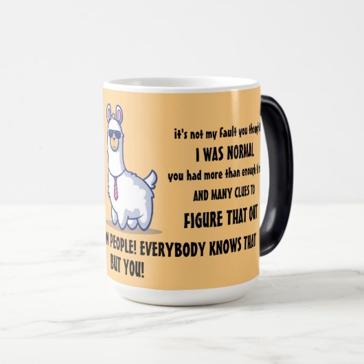 Mug Magique Lamas sarcastiques drôles (Devant droit)