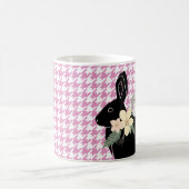 Mug Magique Lapin Lapin Silhouette Fleurs de Printemps Houndst (Centre)