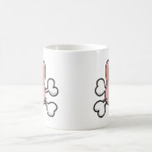 Mug Magique lapin rose Crâne et os croisés (Centre)