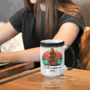 Mug Magique Le café me fait caca Bigfoot Sasquatch drôle 15oz