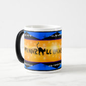 Mug Magique Le Conversation Noir (Mug magique personnalisée) (Devant gauche)