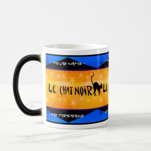 Mug Magique Le Conversation Noir (Mug magique personnalisée) (Gauche)