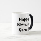 Mug Magique Le glaçage de rose de beignet d'anniversaire (Devant droit)