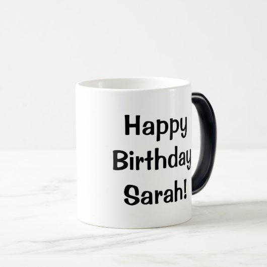 Mug Magique Le glaçage de rose de beignet d'anniversaire (Devant droit)