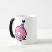 Mug Magique Le glaçage de rose de beignet d'anniversaire (Devant gauche)