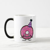 Mug Magique Le glaçage de rose de beignet d'anniversaire (Gauche)