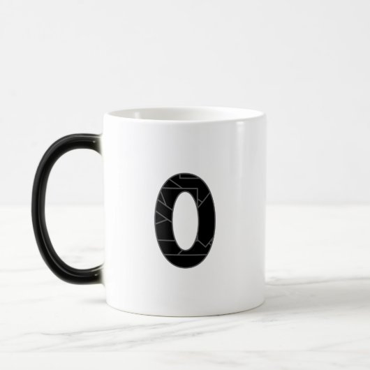 Mug Magique Le nombre zéro (0) en noir (Gauche)