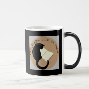 Mug Magique Les chats, livres, la vie est v2 doux