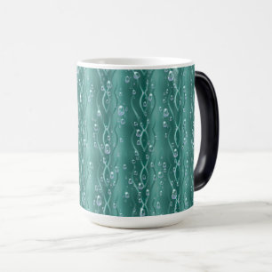 Mug Magique Les gouttes de pluie sur le métal vert