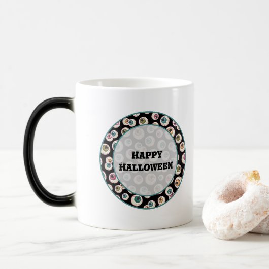 Mug Magique Les yeux d'Halloween (Avec donut)