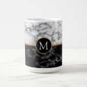 Mug Magique LETTRE FAUX MARBRE BLANC NOIR CAFÉ BOUGIE Personna (Centre)