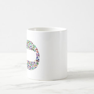 Mug Magique Lettre hébraïque 'CHAF' faite avec des pierres pré