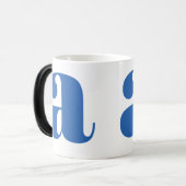 Mug Magique Lettre initiale de monogramme moderne en bleu perv (Devant gauche)