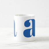 Mug Magique Lettre initiale de monogramme moderne en bleu perv (Centre)