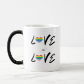 Mug Magique LGBTQIA LOVE est LOVE Rainbow Heart Pride drapeau (Gauche)