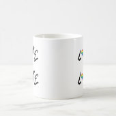 Mug Magique LGBTQIA LOVE est LOVE Rainbow Heart Pride drapeau (Centre)