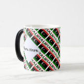 Mug Magique Libye Drapeau plaqué noir Personnalisation (Devant gauche)