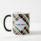 Mug Magique Libye Drapeau plaqué noir Personnalisation (Gauche)