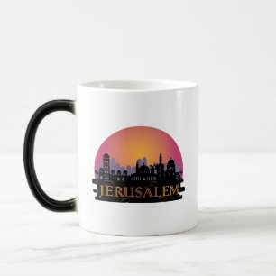 Mug Magique Ligne Skyline de la vieille ville de Jérusalem - V