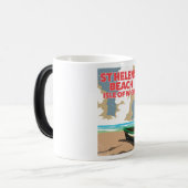 Mug Magique L'île de St helens plage île de poids affiche de v (Devant gauche)