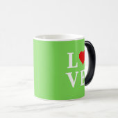Mug Magique Lime Green LOVE Design moderne (Devant droit)