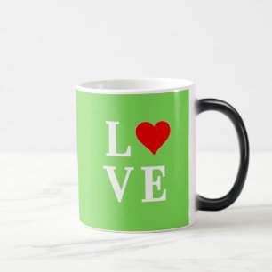 Mug Magique Lime Green LOVE Design moderne
