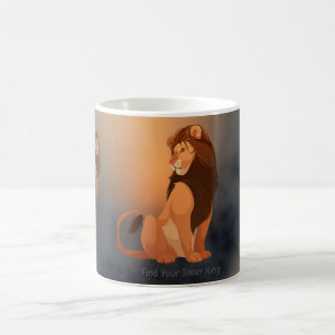 Mug Magique Lion doré majestueux - Graphique d'animal puissant