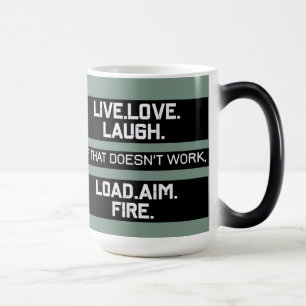 Mug Magique Live Love Laugh Charger Objectif Fire Graphisme