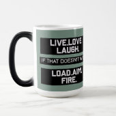 Mug Magique Live Love Laugh Charger Objectif Fire Graphisme (Gauche)