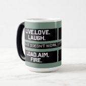 Mug Magique Live Love Laugh Charger Objectif Fire Graphisme (Devant gauche)