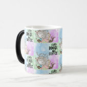 Mug Magique Livres de lecture Cute Cat avec Café (Devant gauche)