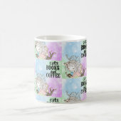 Mug Magique Livres de lecture de chats mignonnes avec café : C (Centre)