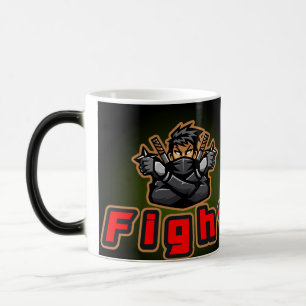 Mug Magique Logo de jeu de mascot de combat de guerrier Ninja
