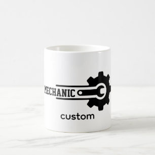 Mug Magique Logo d'engrenage de mécanicien – Conception automo