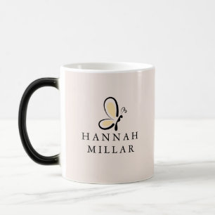 Mug Magique Logo Nom Personnalisé Moderne Rose Pâle Minimalist
